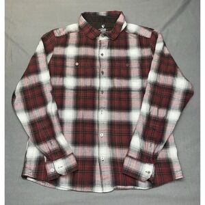 KUHL FLANNEL Shirt Men's Long Sleeve Button Up Red Sz Medium